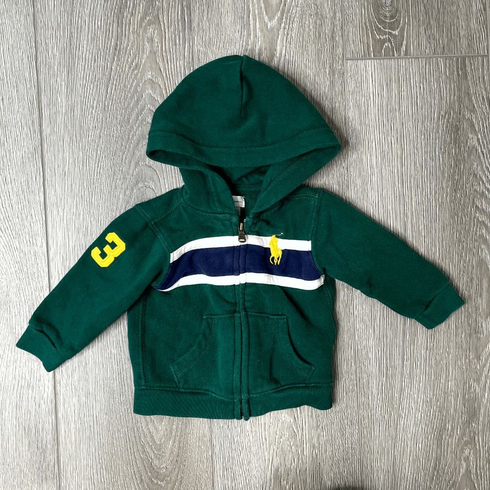 Ralph‎ Lauren Green Blue Yellow White hoodie Size 6M